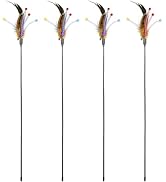 VILLCASE 4pcs Cat Wand Toys, Stuff Cat Feather Wands Interactive Cat Toys Cat Teaser Toys Cat Tea...