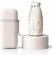 REXERA UV Travel Mini Folding Ultra Compact pastel Umbrella with Case, Manual Open 6 Ribs Lightwe...