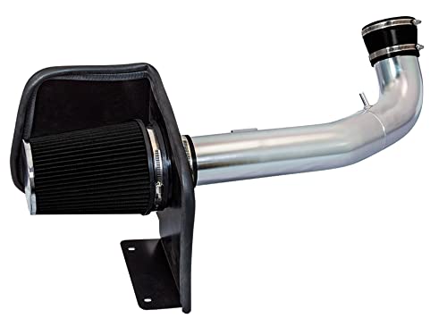 Cold Air Intake System with Heat Shield Kit + Filter Combo BLACK Compatible For 09-14 Cadillac Escalade Chevy Silverado Suburban Tahoe Gmc Sierra Yukon 5.3L/6.0L