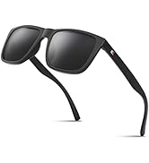 Sunglasses Mens Womens-Polarised Sun Glasses Men-Black Sunglasses-UV400 Protection-Classic Retro ...