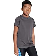DEVOROPA Youth Boys Rash Guard Toddler Swim Shirts Short Sleeve Sun Shirts Lightweight Quick Dry ...