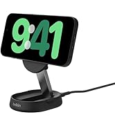 Belkin Qi2ワイヤレス充電スタンド Qi2/MagSafe対応 Qi2公式認証 iPhone 15/14/13/12/Qi2対応スマートフォン(最大15W高速充電) スタンド&パッド切り...