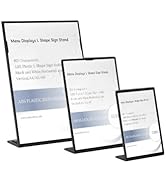 ECKEK ABS Plastic Sign Holder，Menu Displays L Shape Sign Stand (Vertical Black A6 105×148mm/4.13×...