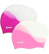 ipow Hochwertige Silikon Badekappe Bademütze Badehaube für Lange Haare gesund und warm Swin Cap