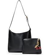 Bucket Bags for Women Medium Vegan Leather Tote with Adjustable Strap Small Pouch Designer Handba...