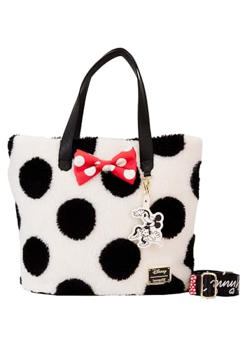 Bolso tote clásico Minnie Mouse con estampado de puntos y forro Sherpa miniatura 1