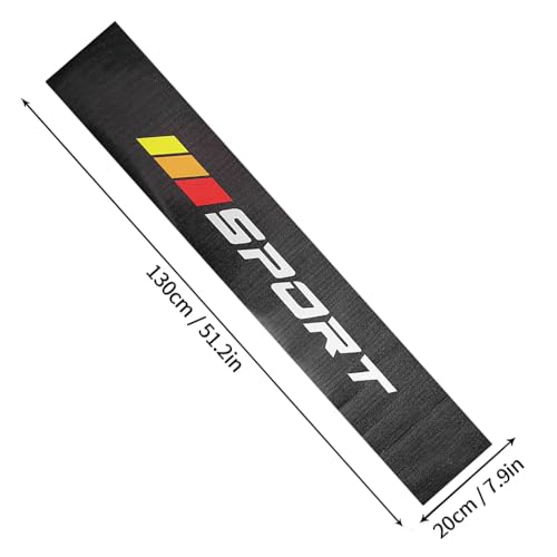 Image of Black Front and Rear Windshield Window Vinyl Decal Transparent Car Sport Banner Strip Film Universal Racing Style Decoration Sticker (Yellow Orange Red)