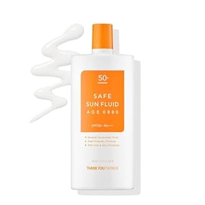 THANKYOU FARMER Safe Sun Fluid 3.51 fl oz (100ml) Korean Mineral Sunscreen for Face, Non-greasy Moisturizing Reef Friendly