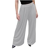 XUNRYAN Womens Wide Leg Casual Business Suit Pants Pleated High Waist Loose Fit Trousers Work Office Outfits Fashion Clothes Gray