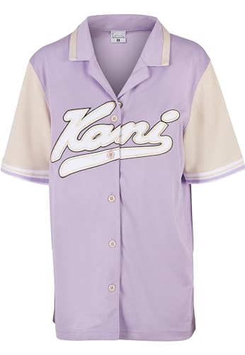 Karl Kani Damen KW221-011-1 Varsity Block Baseball Shirt Purple/Light Sand...