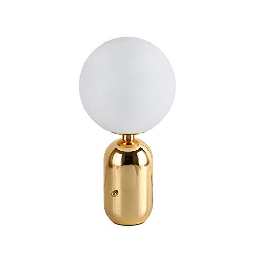 Preisvergleich Produktbild Nachttischlampen lustig LED Bettleuchte Leseleuchte Aufbauleuchte-Tisch Nachtmilch White Ball Glaswasc-Schlafzimmer-Lampe Nordic Hardware Plating Schreibtischlampe Schlafzimmer Wohnzimmer nachtischlam