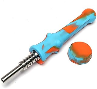 6.5-Inch Silicone Honey Straw (Orange/Blue)