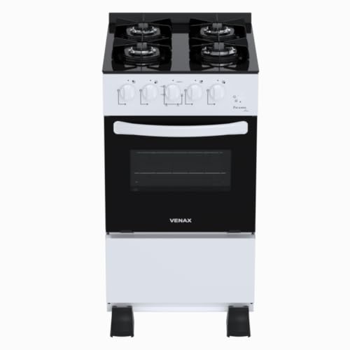 Fogão Venax Picasso Line 4 Bocas Mesa De Vidro Branco Bivolt