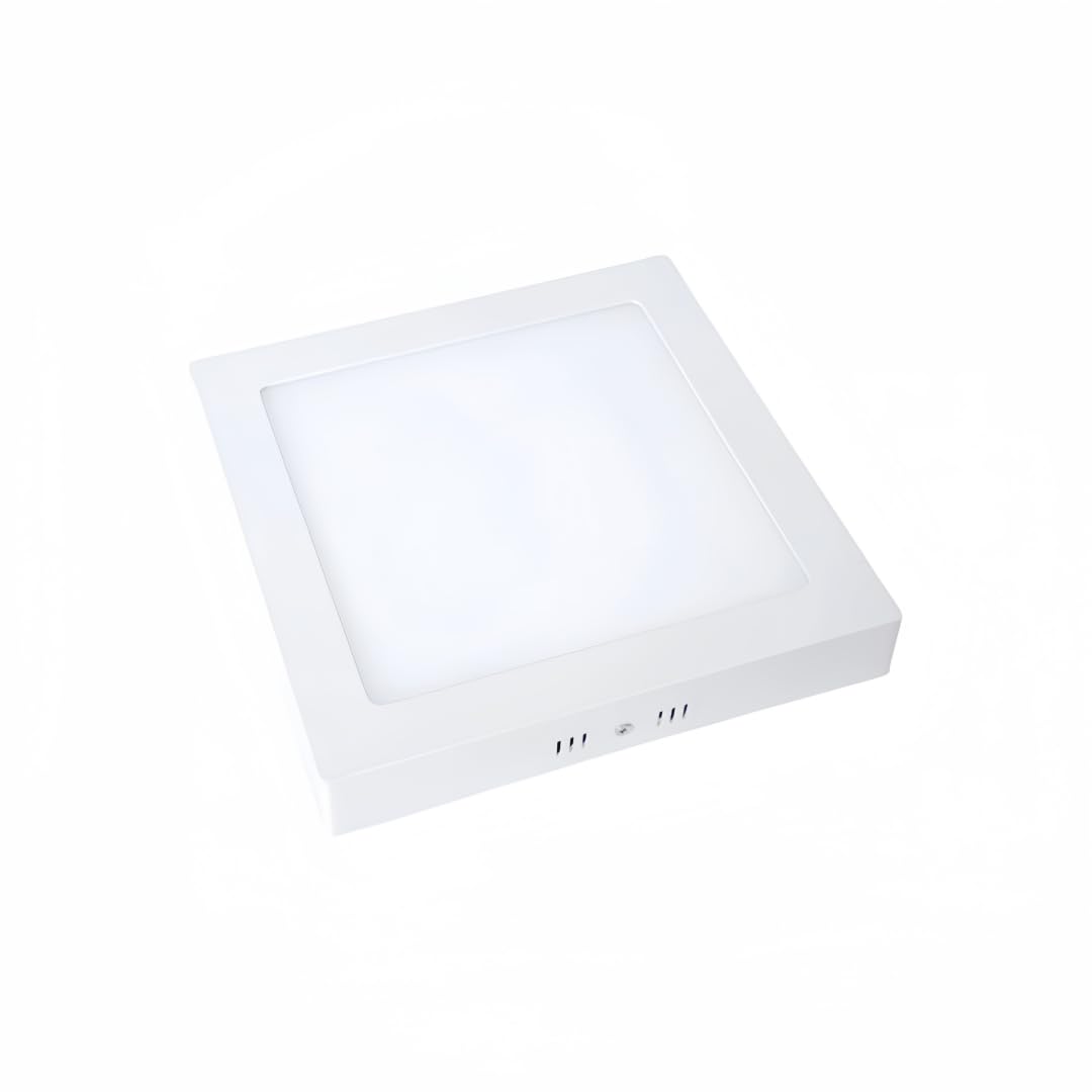 ONSSI Plafón de Techo LED 12W 1200lm,Cuadrado 165x165mm,Blanco Neutro 4000k Superficie Marco Blanco Panel LED Lámpara de Techo (Pack 5)