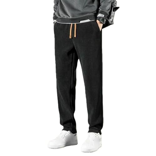 Pantalon de survêtement homme en velours côtelé épais et coupe droite