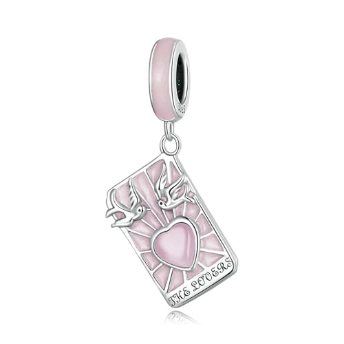 LAYCHEN Pendentif En Argent Sterling 925, Breloque Carte De Tarot Lune/étoile, Compatible Avec Bracelets Et Colliers Originaux, Bijoux Diy, Perles Bamoer 925