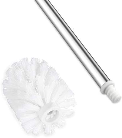 Qulable Toilet Brushes Stainless Steel Toilet Brush with Soft Bristle (White)