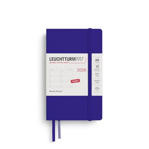 Agenda semanal de bolsillo LEUCHTTURM1917 372729 A6 2026 elegante cuaderno tinta inglés