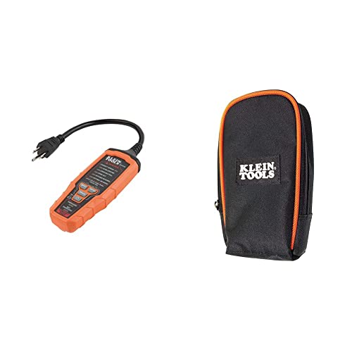 Klein Tools RT310 Outlet Tester, AFCI and GFCI Receptacle Tester for North American AC Electrical Outlets & Klein Tools 69401 Multimeter Carrying Case