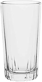 AmazonCommercial Highball Drinking Glasses, Barware Glass Tumbler, 381.5 ml, Set of 6