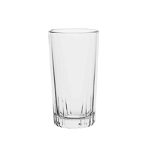 Amazoncommercial Highball Drinking Glasses, Barware Glass Tumbler, 12.9 Oz., Set of 8