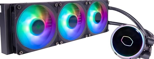 Cooler Master MasterLiquid PL360 Flux CPU-Kühler - AIO Wasserkühlung mit 3 x 120mm Lüfter, 360mm Kühler inkl. ARGB-Controller (2te Generation) - AMD- und Intel-kompatibel