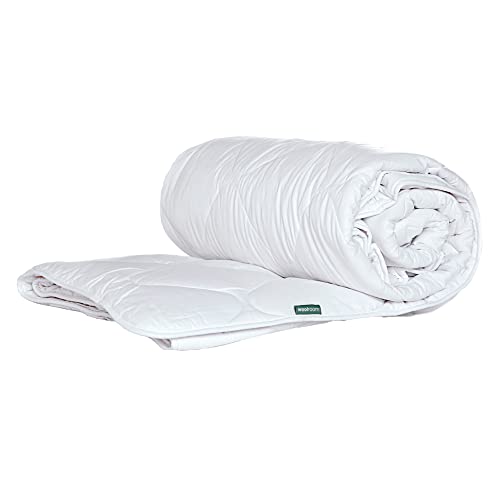 Woolroom Classic Medium Weight Comforter - 100% British Wool-Filled (10.3 Oz/Sq Yd) For Natural Sleep - Hypoallergenic, Temperature Regulating Comfort - Synthetic Alternative - Twin, W66 X L86 Inches #TOP11