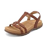 GRACESTRIDE Women's Orthopedic Walking Sandals with Arch Support and Adjustable Ankle & Foot Straps, Comfortable for Everyday Wear(8, Brown)