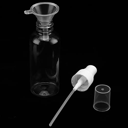 MANCHAP 60 Pack 2oz Plastic Travel Spray Bottles with Caps, Clear Mini Fine Mist Spray Bottles with 4 Funnels, Travel Size Spray Bottles Refillable Containers for Essence, Hair Spray, Toner4