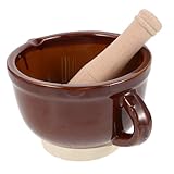 MOTHNUR 1セット 擂り鉢と 槌 擂钵蒜臼 イスや 簡 に潰せる 具 大号の陶 製