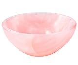 Rose Quartz Crystal Bowl - 3 Inch Decorative Bowls for Room and Home Decor - Gemstone Healing Crystals for Elegant Display, Positive Energy Balance and Gift