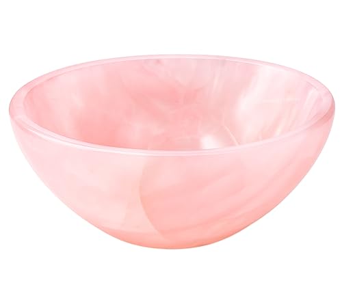 Rose Quartz Crystal Bowl - 3 Inch Decorative Bowls for Room and Home Decor - Gemstone Healing Crystals for Elegant Display, Positive Energy Balance and Gift