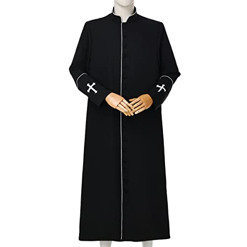 Image of CAMDOM Men's Clergy Cassock Church Minister Robe Vestment for Pastor