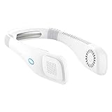 Portable Neck Fan, Hands Free Bladeless Fan, 2000 mAh Battery Operated Wearable Personal Fan, With Ergonomic Design, Rechargeable, Three Speeds (Ivory White)