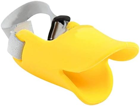 NACOCO Anti Bite Duck Mouth Shape Dog Mouth Covers Anti-Called Muzzle Masks Pet Mouth Set Bite-Proof (Yellow, M)