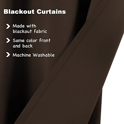 Turquoize Thermal Insulated Solid Grommet Blackout Curtains/Drapes for Livingroom Three Pass Microfiber Noise Reducing Energy Saving Room Darkening Curtains, 2 Panels, 52 Wide by 54 Length, Brown