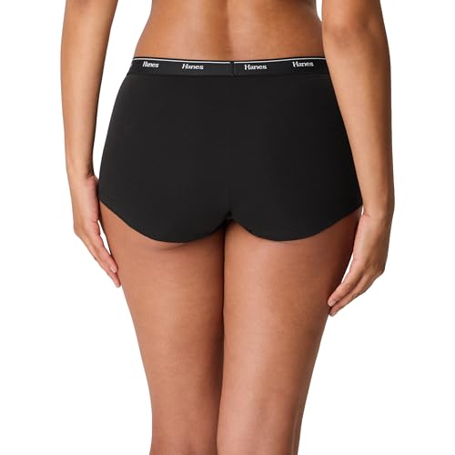 Image of Hanes Women's Originals Boyshort Underwear, Breathable Stretch Cotton Boyshort Panties