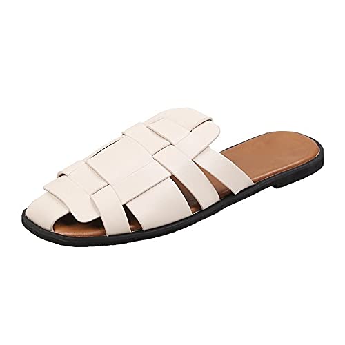 Slippers Women Fashion Summer Women Shoes Hollow Causal Shoes Office Ladies Slippers Flat Sandals Close Toe Leather Female