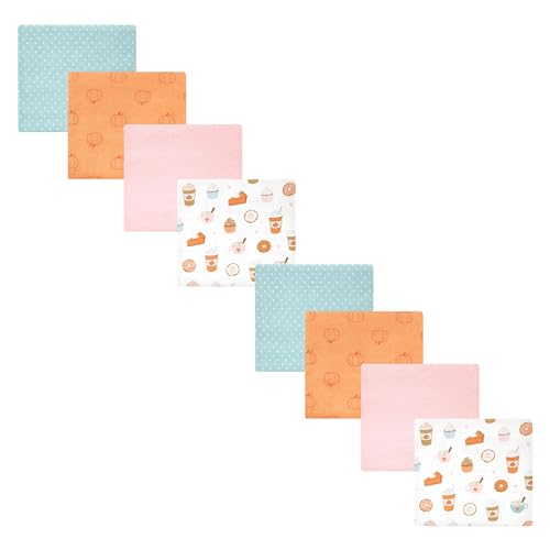 Image of Hudson Baby Unisex Baby Cotton Flannel Receiving Blankets Bundle Set, Pumpkin Spice, One Size