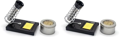 Image of Soldering Iron Holder Stand with Ball Shell Holder including Cleaning Sponge, Solder Tip Slots and Solder Tip Cleaner (Pack of 2)