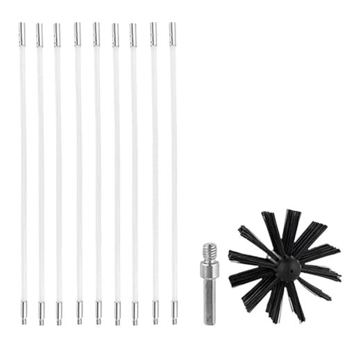 10cm 15cm Air Duct Cleaning Tool Brush Head, 410mm*8.3mm Chimney Brush Set with Long Handle Rods 1set(15cm)
