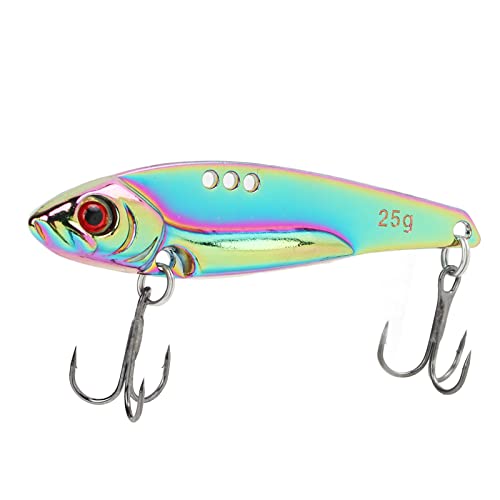 OUKENS Blade Bait, 25g Aluminium Alloy Fishing Spoons Lure, Artificial Blade Swimbait Fishing Lures for Freshwater