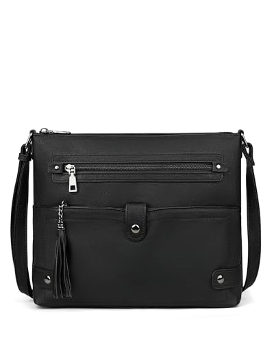 FADEON Crossbody Bags Purses for Women & Backpack Purse Black Collection2