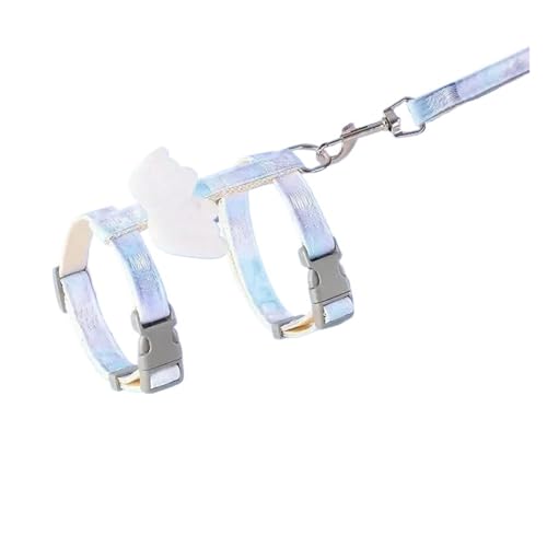 漫画猫ハーネス ウォーキングペットハーネスとリーシュセット 猫用アクセサリー用品(Blue,S)