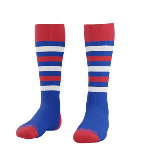 Boombah Multi Striped Gameday Socks Royal/White/Red - Size Youth/Small