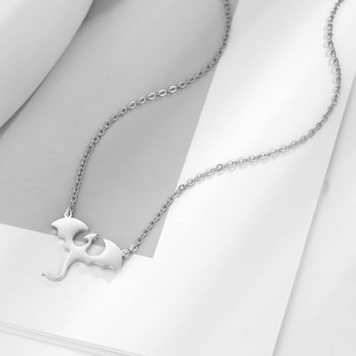 Stainless Steel Dragon Necklace for Men Women, Minimalist Cool Dragon Pendant Necklace Gift4