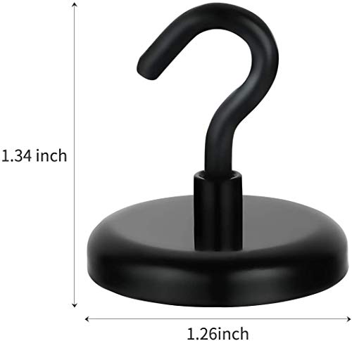 12Pack Premium Black Magnetic Hooks Heavy Duty Neodymium Magnet for Cruise Cabins, Home, Office, Classroom and Locker , Hold up to 100 Pounds