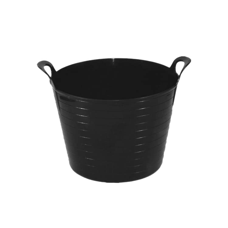 TENLITE 40 Litre Large Plastic Storage Bucket - PACK OF 3 | Multi Purpose Bucket For Home & Garden (40L Black Flexi Tub)