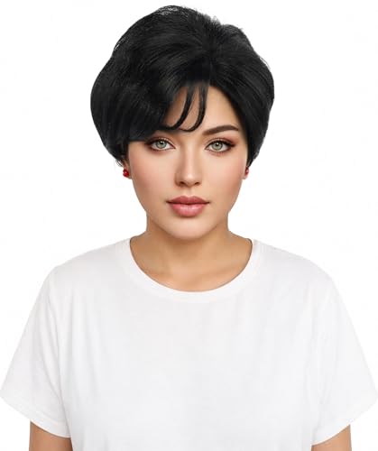 HPO Adult Women’s Short Black Wig - 10 Inch, Sleek