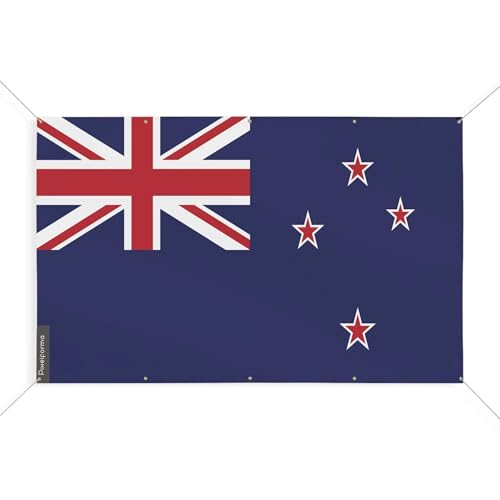 Drapeau de la Nouvelle-Zélande haut de gamme 170 x 255 cm aux 10 oeillets